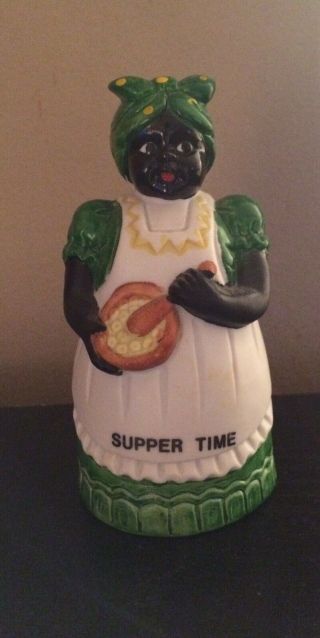 Aunt Jemima Black Americana Supper Time Green Maid Bell
