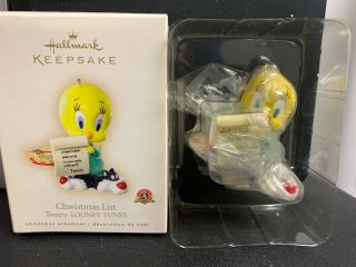 Hallmark Keepsake Ornament Looney Tunes Christmas List Tweety 2007 Box