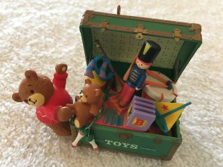 Vintage Rare Enesco Lucy & Me Teddy Toy Chest Christmas Ornament Lucy Rigg 1988