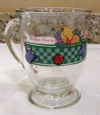 Anchor Hocking Disney Winnie the Pooh Footed Glass Coffee Mug Cup Bother 2
