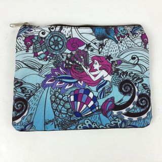 Disney Fab Ny The Little Mermaid Ariel Zipper Pouch Cosmetic Bag Purse Holder