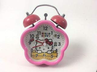 Hello Kitty Pink Red Double Bell Alarm Clock Sanrio 2011 Cat
