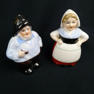 Ceramic Danish Couple Souvenir Salt And Pepper Shakers Koge Denmark Vintage
