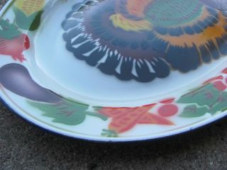 Vintage Porcelain Enamelware Enamel Turkey Platter/Tray Thanksgiving 3