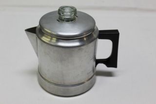 Vintage Comet Aluminum Tea & Coffee Pot Camp Stove Top Percolator Glass Top