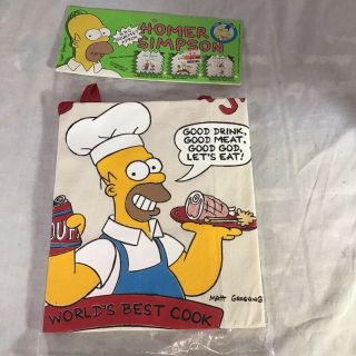 Vintage The Simpsons Homer Bbq Gourmet Apron World 