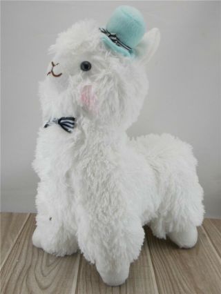 14 " Cute Japan Amuse Arpakasso Alpacasso Alpaca White Plush Toy With Hat Doll