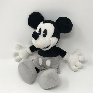 Disney Parks Exclusive Black White Gray Mickey Mouse Plush Stuffed Toy 10 "