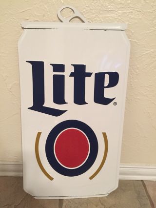 Miller Lite Beer Advertisment Metal Sign 13”x23”