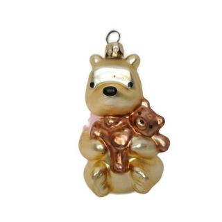 Classic Disney Winnie The Pooh Blown Glass Ornament Made In Poland Vintage