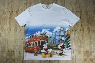 Disneyland Hong Kong Short Sleeve Mickey Mouse & Friends T - Shirt - Size Xl - White