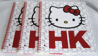 Hello Kitty Spiral Notebooks Set Of 3 School Work Travel Hard To Find Design