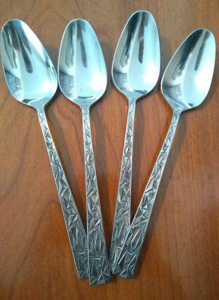 4 Pc Towle Supreme Cutlery " Aquarius " Stainless Flatware Teaspoons Replacement