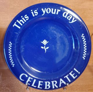 Pampered Chef This Is Your Day Celebrate Blue Collectible Gift Plate,  10 5/8 "