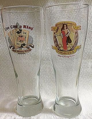 Walt Disney World Mickey Mouse And Jessica Rabbit Tall Pilsner/beer Glass/bar