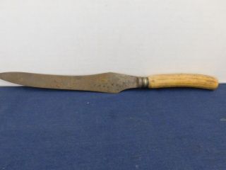 Vtg 14 3/4 " Carving Knife Stag Horn Handle Harrison Bros & Howson England