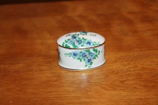 Crown Staffordshire - Small Trinket Box - Forget Me Not