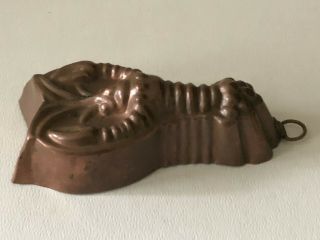 Antique Heavy Copper Tin Lined Mold Maine Lobster Cake Jello Kitchen Patina 2