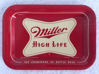Vintage 50s 60s Miller High Life Beer Mini Metal Tip Tray Advertisng Bar Lke