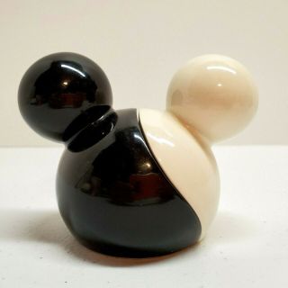 Disney Mickey Mouse Ears Salt & Pepper Shaker Set Pair Black & White Yin & Yang