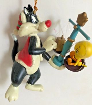 2000 Warner Bros Looney Tunes Sylvester And Tweety Scale Christmas Tree Ornament