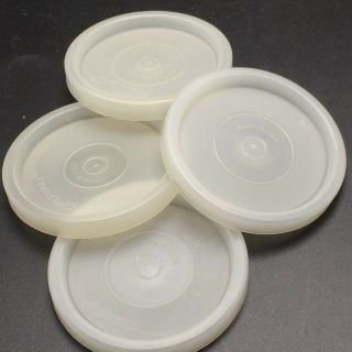 4 Vtg Tupperware Replacement Lids Seals 296 For Tumblers 2 3/4” - Lids Only