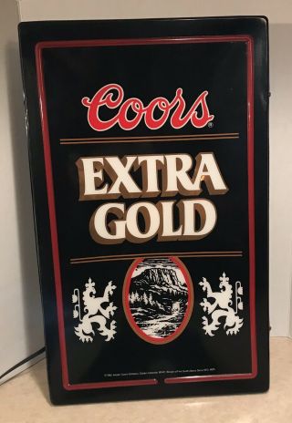 Vintage Coors Extra Gold Beer Sign Lighted Display Advertising Bar Man Cave