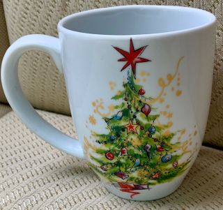 Pottery Barn Christmas Tree Coffee Mug Cup.