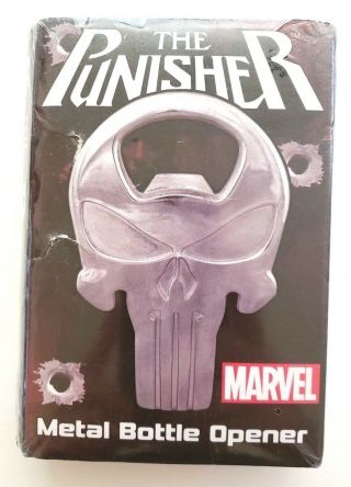 The Punisher Skull Logo Metal Bottle Opener (marvel Comics)