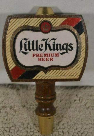 Little Kings Premium Beer Wooden Tap Handle Schoenling Brewing Co 5.  5 " 2 Sided