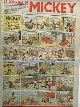 Mickey Walt Disney 1939 French Comics