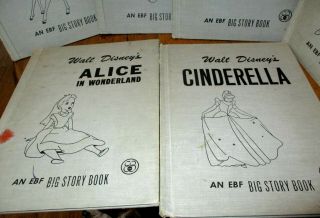 Walt Disney ' s 6,  EBF Big Story Books 1949 - 1953,  Cinderella,  Bambi,  Peter Pan, 3