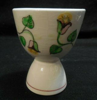Vintage Egg Cup w/ East European Couple w/ Flowers No label 2