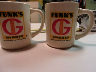 FUNK ' S Funks G - HYBRID Coffee Cup Seed Corn Farmer Ear Sign Logo Vintage Pair 3
