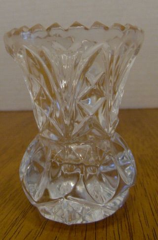 Vintage Crystal Toothpick Holder,  Cut Glass Design