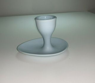 Nigella Lawson Ceramic Egg Cup With Attached Oval Underplate / Saucer Blue