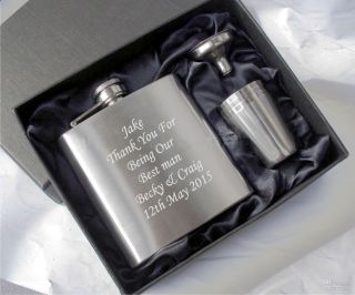 Personalised Engraved Hip Flask,  Usher Gifts,  Best Man Gifts,  Groom Gifts
