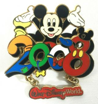 2008 Disney Parks Pin,  Walt Disney World Mickey Mouse Dangle Pin,