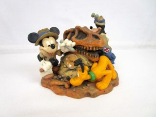 Animal Kingdom Figurine Clock Big Dig In The Boneyard Disney Mickey Goofy Pluto