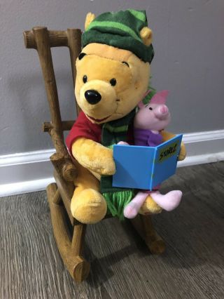 Disney Winnie The Pooh And Piglet Musical Plush Rocking Chair Christmas Gemmy