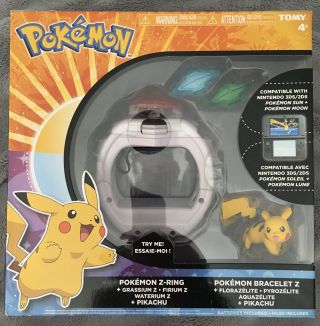 Pokemon Z Ring Crystal Set Bracelet Pikachu Figure Tomy Nintendo Ds Sun,  Moon