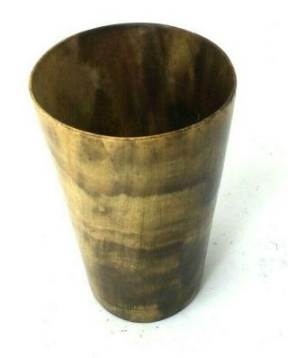 Vintage Horn Goblet Viking Drinking Mug Lathe Turned 4 " Tall 2.  5 " Diameter