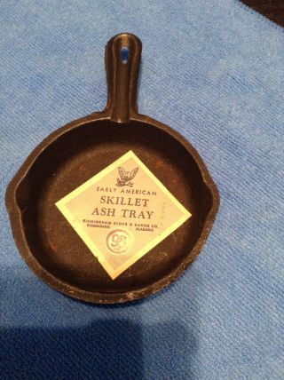 Vintage Cast Iron Mini Skillet Ashtray Spoon Rest Warmer 3 "