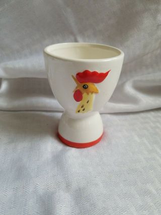 Vintage 1961 Signed Holt Howard Rooster Double Egg Cup Red/white