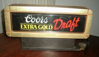 Vintage & Coors Extra Gold Draft Lighted Beer Bar Sign,  Top Of Register
