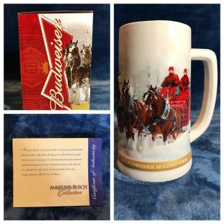 Budweiser Anheuser Busch Holiday Christmas Beer Stein 2012 Nib With