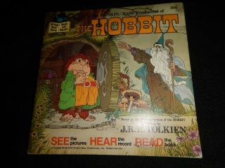 Vintage The Hobbit 24 Page Read Along Book And Record Rankan Bass J.  R.  Tolkien