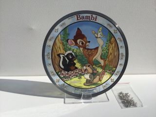 Disney Bambi Stained Glass Limited Edition Of 2000 From 1997.  7 1/2 “ Diameter
