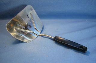 Vintage Foley Stainless Steel Wide Slotted Turner Curved Spatula Kitchen Utensil