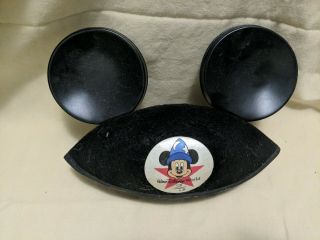 Vintage Disney World Mickey Mouse Ears Hat 25th Classic Black Small